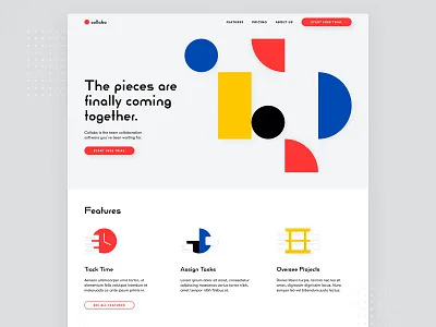 Daily UI 003 - Landing Page bauhaus design landing page minimal shapes typography ui ux web website