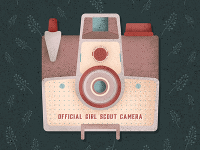 Official Girl Scout Camera Brown camera digital drawing flowers flowers illustration illustration illustration design pattern retro retro design vector vintage vintage design