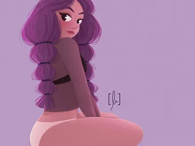 Pernille's DTIYS cartoon character art concept art female girl girl character girl illustration icon illustration illustration art photoshop purple visdev visual development woman