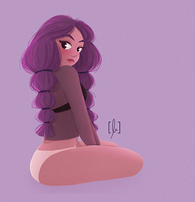 Pernille's DTIYS cartoon character art concept art female girl girl character girl illustration icon illustration illustration art photoshop purple visdev visual development woman