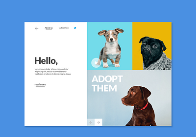 Adopt Them | Web Design branding design flat minimal puppies ui uidesign uiux web webdesign website