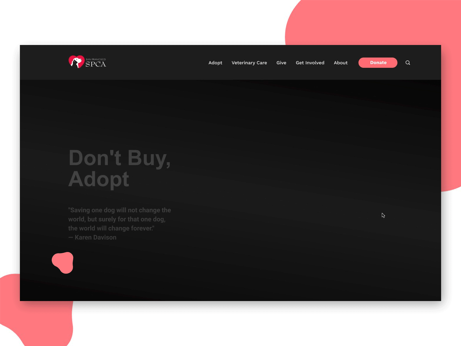 SPCA_Landing page dailyui landing page motion graphic ui ux visual design