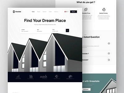 Greastate - Real Estate Website Design agency building design house illustration property property management property website real estate real estate agency real estate ui realestate realtor residence ui ui design ux web design website website design