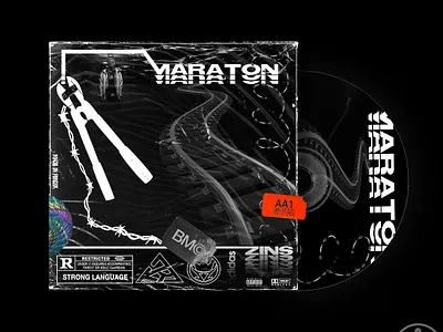 Zins -Maraton Album Cover Art album art album artwork album cover album cover design cd cd artwork cd cover cd design design graffiti art illegal train painter