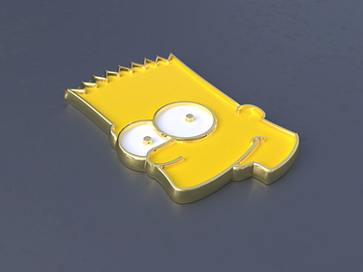 Bart Simpson badge 3d cartoon cute design figma illustration photon rebound render vectary