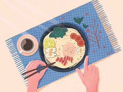 Having dinner design flat illustraion