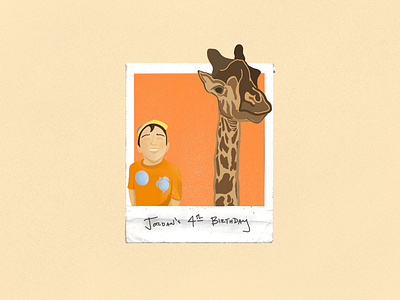 Living Polaroid 3d animals birthday camera colors family film flat giraffe illustration kid nature orange people person photo photography polaroid print zoo