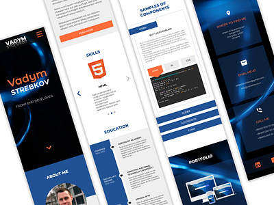 landing page (mobile) - front-end developer design figma lending logo web