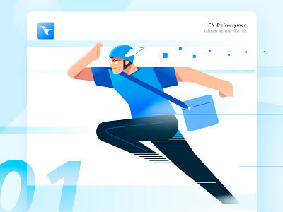 Delivery guy running at work app art courier delivery delivery guy delivery men design illustration run running ui ux web working