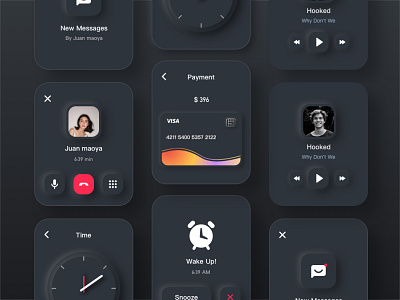 Skeuomorph Watch OS application bank clean color design payment phone ui ux watch