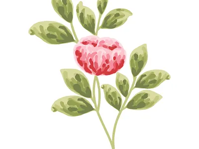 Red Peony Flower and Green Leafs botanical design digital art digital artwork digital drawing drawing element floral flower flower illustration greenery growth hand drawn illustration natural nature peony plant plants