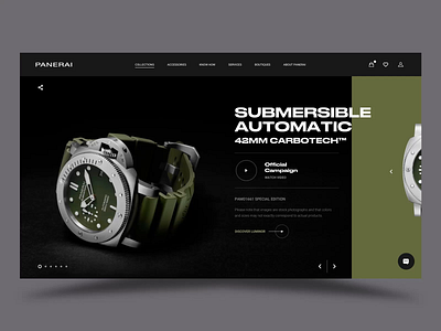 "Panerai Interaction Concept" animation concept exploration header interaction interface principle ui ux web