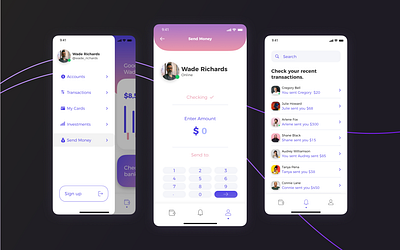 Transfer app design bank app color design finance app financial fintech iphone simple simple design ui user experience user interface ux