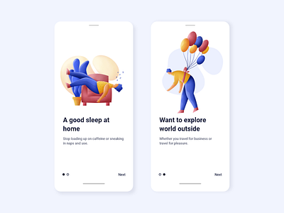 On boarding screen app balloons branding illustraion landing logo onboarding ui plants typography uiux vector web