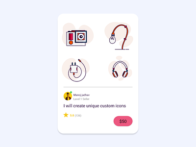 Custom Icons art branding charger headphone illustration art landing led light logo logodesign painting typography ui uiux vector web