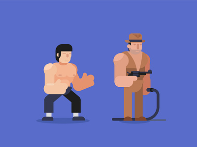 Broforce pt.4 broforce bruce lee character flat game art illustration indiana jones vector