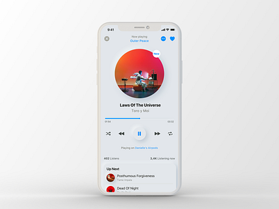 Music App daily ui design music music app music player neuomorphic neuomorphism ui