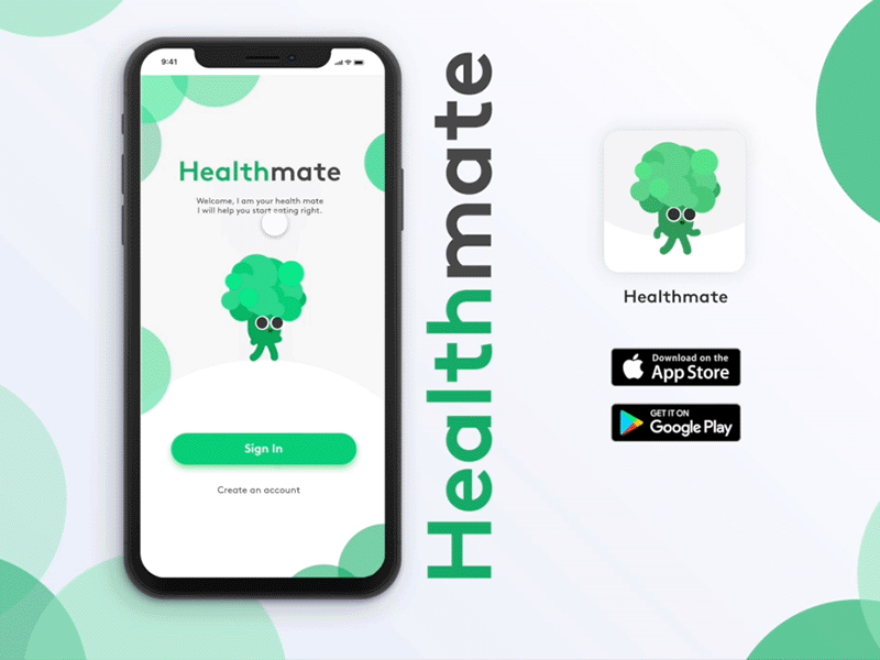 HealthMate Mobile App animation app design minimal ui ux web