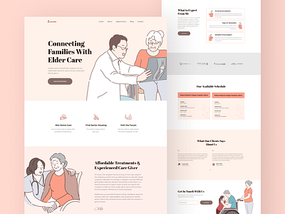 CareGiv - A Care Giver Website branding caregiver clean clinic design doctor flat health icon illustration logo medical minimal trend 2020 typography ui ux vector web website