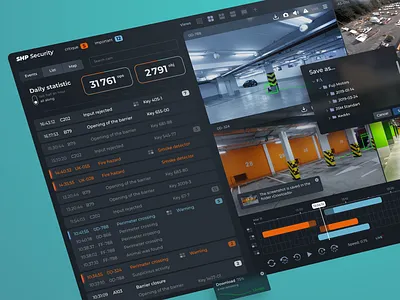 CCTV design app branding camera cctv dark design desktop monitoring product design report saas interface security service skuratovteam statistics system ui ux web design