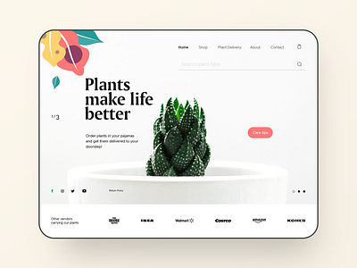 Eden Plant Shop - Landing Page concept design interface landing page layout design plant product design shop trendy web design typography ui ux web web design web designer webdesign webpage website