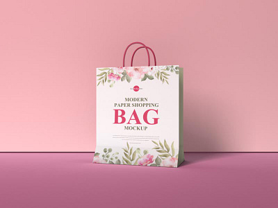 Free Modern Paper Shopping Bag Mockup design font design freebie freebies mockup mockup design mockup psd mockup template