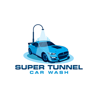 Super Tunnel Car Wash Logo Design branding car car wash design illustration logo wash washing