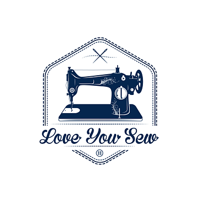 Love your Sew Logo Design branding fashion illustration logo sew sew machine vector