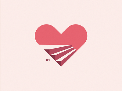 Heart & Stairs brand branding design health heart icon logo print red stairs