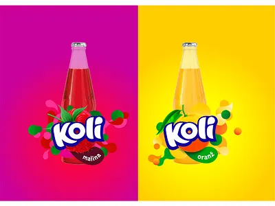 Koli bottles orange packaging raspberry redesign soda