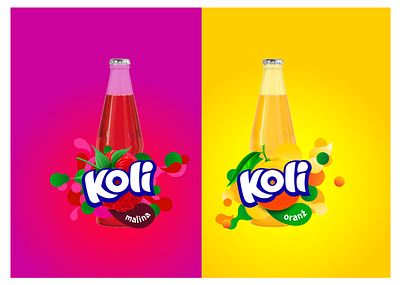 Koli bottles orange packaging raspberry redesign soda