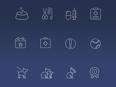Icons set for Talk2Tail app app design dogs icon icon set icons icons pack mobile mobile app product ui ux vector