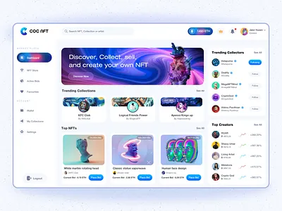 NFT Marketplace Dashboard animation branding crypto crypto currency dashboard digital assets graphic design marketplace nft nft app nft crypto nft dashboard nft market nft marketplace nft trade platform ui design ui ux user interface web design