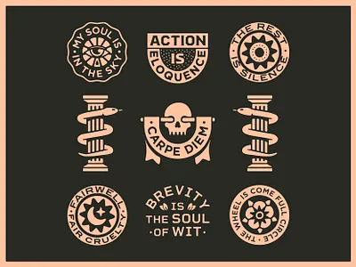Warmups with Shakespeare III art badge branding design dribbble graphic design identity illustration lockup logo marks portfolio shakespeare skull snake typography