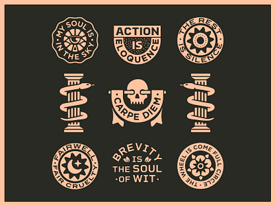 Warmups with Shakespeare III art badge branding design dribbble graphic design identity illustration lockup logo marks portfolio shakespeare skull snake typography