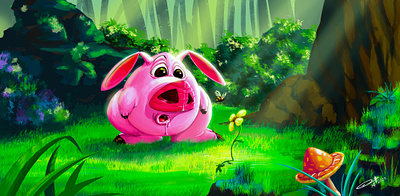 BUNNYPIG animation 2d concept art cute animal digitalart funny character movies