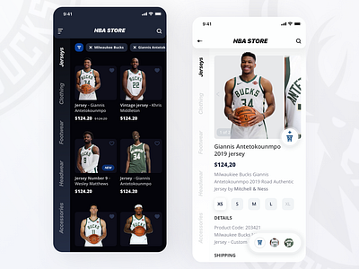 NBA Store Redesign app basketball design ecommerce sport typography ui ux