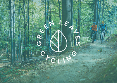 Further Green Leaves Cycling exploration branding cycling logo symbol