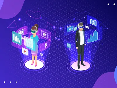 5D Business Office animation art branding design illustration illustrator minimal typography ui ux