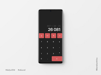 Daily UI #004 - Calculator (Rebound) 004 aveiro calculate calculation calculator calculator app calculator ui dailyui dailyui004 dailyuichallenge elvas freelancer graphic designer mobile app mobile app design mobile design mobile ui numbers rebound ui ux