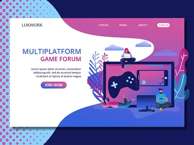 GAME homepage illustraion landing landingpage logo uiux web web design