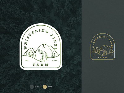 Whispering Pines Farm Logo adobe illustrator badge logo branding branding design designyeyan farmlogo forestlogo illustrator logo logobranding logoinspiration logos minimalist myanmar myanmarlogo treelogo yeyan