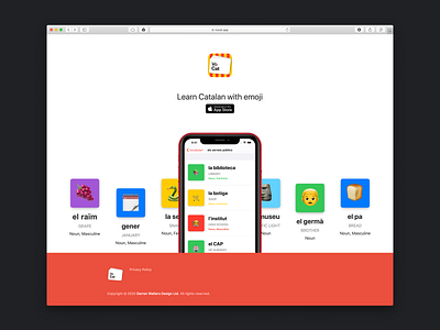 VoCat App Website app ios iphone landing page language learn website