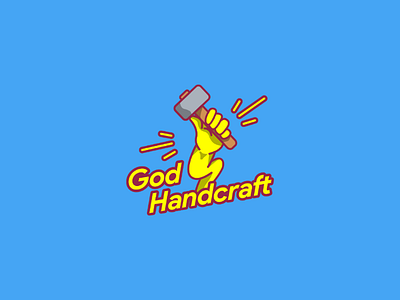 Gods Handcraft artwork blue designer gods hammer handcraft indonesia logo shop yellow zeus