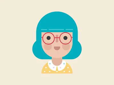 Current Hair Colour avatar beauty cute fashion flat flat design glasses hair kawaii person turquoise