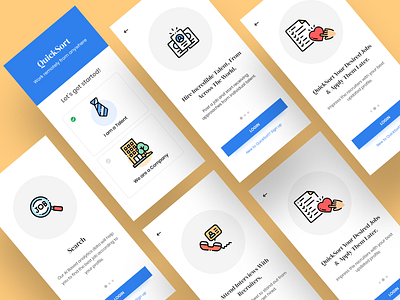 Job-Search Mobile App - Onboarding Screens 2020 design 2d app design desired jobs interviews job finding app job search app onboarding minimal mobile mobile app design mobile ui new onboard onboarding ui online trending typogaphy ui ux