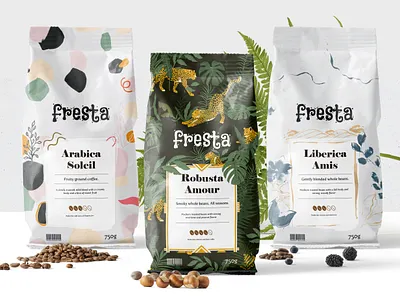 Fresta packaging 3d brand brand identity branding branding and identity coffee coffee packaging illustration logo packaging packaging design
