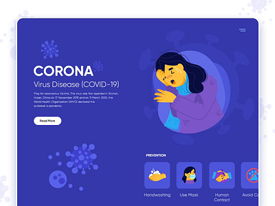 Corona Virus Disease(COVID-19) branding clean clean creative concept corona coronavirus covid 19 covid19 design health healthcare landing page modern prevention