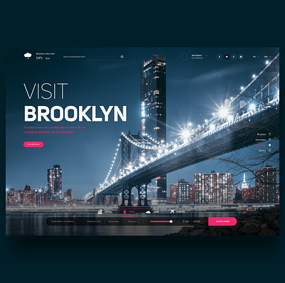 Brooklyn design landing page landingpage screendesign ui uiux ux webdesign webdesigner websitedesign