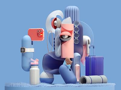 Traveller 3d art cinema4d design icons illustration inspiration octane picasso style